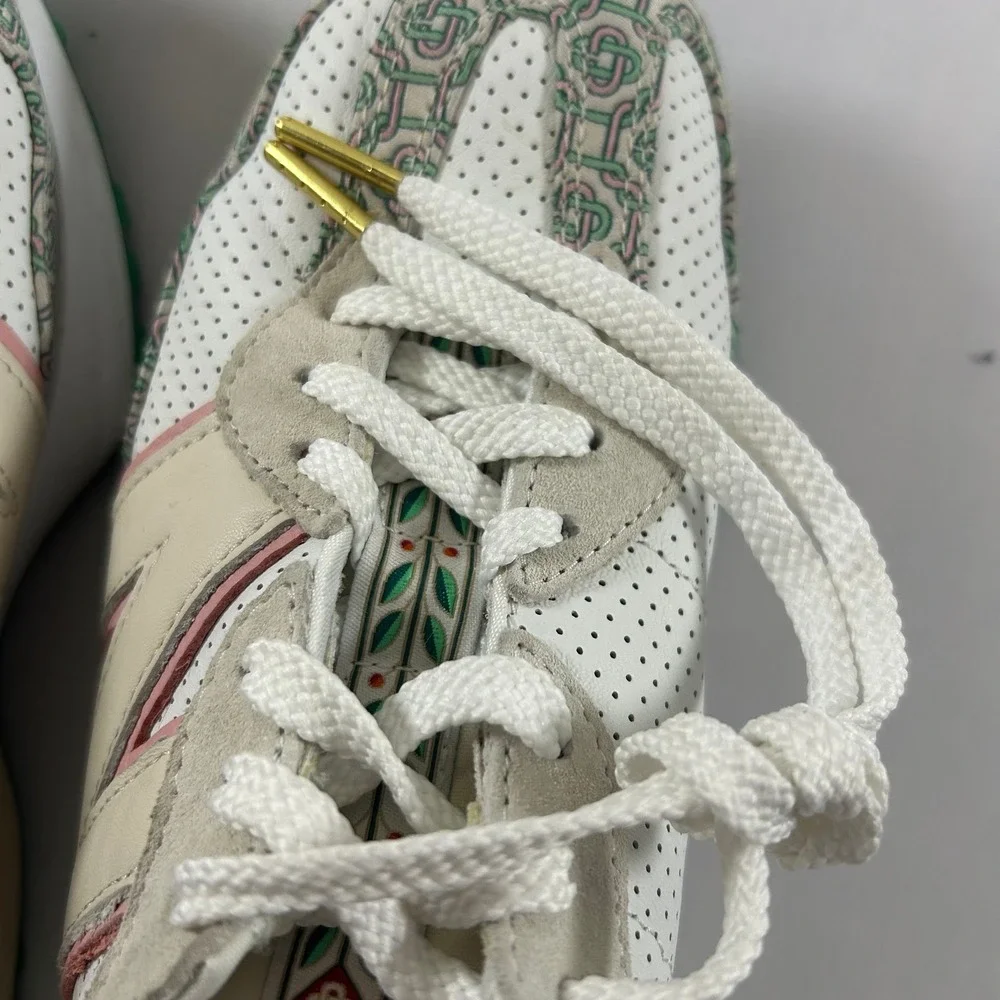 New Balance 327 Casablanca Mens 6.5 White Green Monogram Sneakers MS327CAB